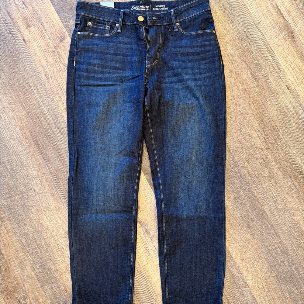 Women’s Levi Strauss Signature Modern Slim Cuffed Denim Jeans Size 8